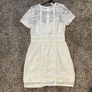 H&M White Short Lace Dress Size 10